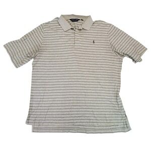 Polo Golf Ralph Lauren Men's Striped Short Sleeve Polo Shirt XL Heather Gray